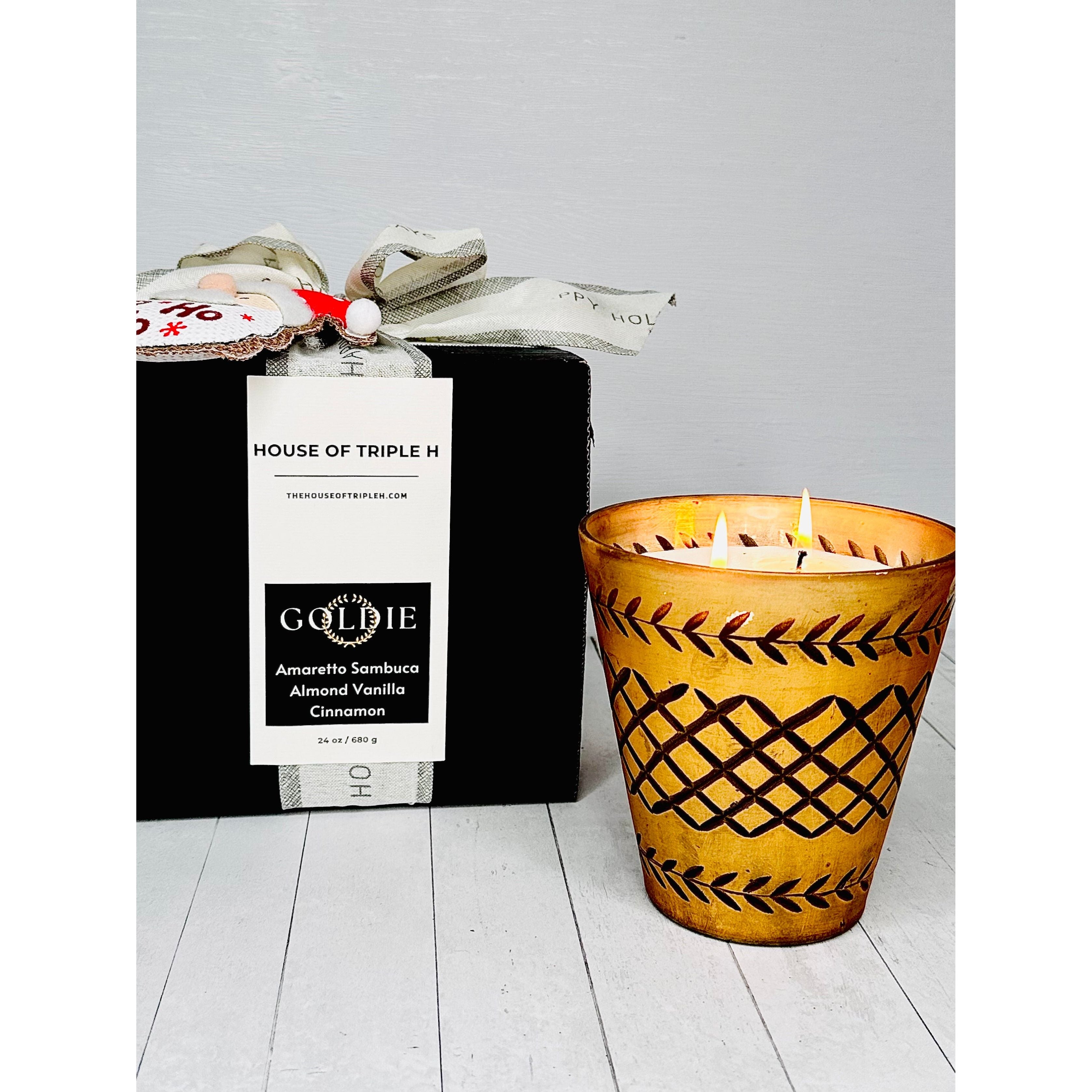 Goldie Antique Gold Cross Mercury Candle